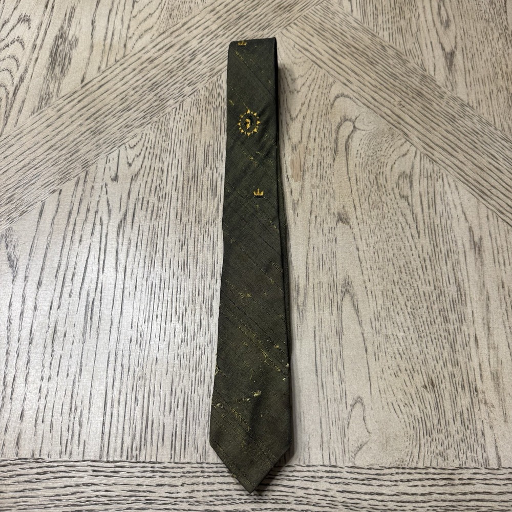 Vintage Green‎ Wembley Tie Gold Crown Knight